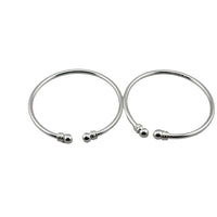 Load image into Gallery viewer, Kids Silver Kada – 925 Sterling Silver Baby Kada Bracelet with Ball Ends (Pair)
