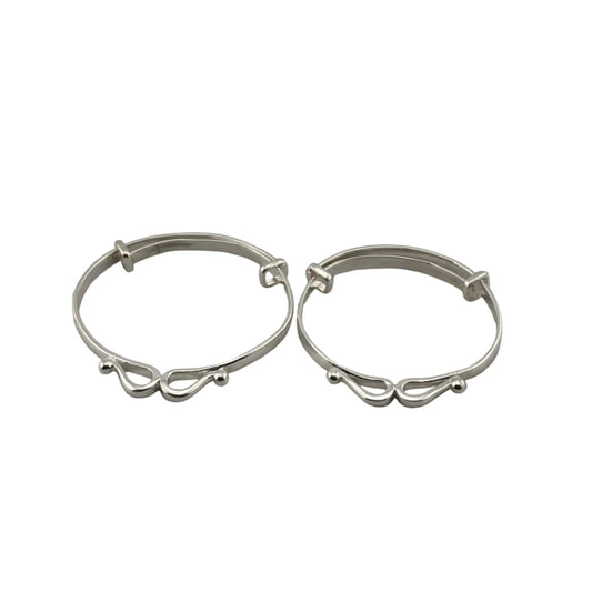 Kids Designer Wave Silver Kada – 925 Sterling Baby Bracelet