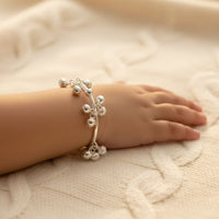 Load image into Gallery viewer, Kids Ghungroo Bangle – 925 Sterling Silver Baby Kada Bracelet with Hanging Charms (Pair) | 17g

