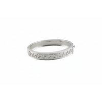 Load image into Gallery viewer, Kids Greek Key Silver Kada – 925 Sterling Silver Baby Bangle Bracelet with Meander Design
