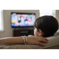 Load image into Gallery viewer, Kids Khanda Silver Bangle – 925 Sterling Silver Sikh Symbol Bracelet Adjustable Baby Kada
