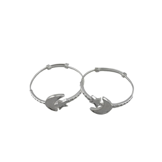 Kids Moon Star Silver Bangle– 925 Sterling Bracelet
