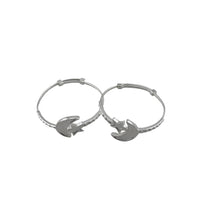 Load image into Gallery viewer, Kids Moon Star Silver Bangle – 925 Sterling Silver Bracelet
