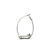 Load image into Gallery viewer, Kids Name Plate Silver Bracelet – 925 Sterling Silver Baby ID Bracelet Adjustable Chain Design

