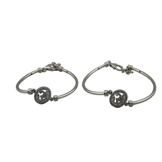 Kids OM Silver Bangle– 925 Sterling Bracelet with Charm