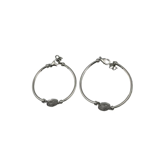 Kids OM Silver Bangle– 925 Sterling Bracelet with Charm