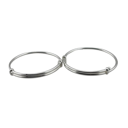Kids Plain Silver Kada – 925 Sterling Baby Bracelet