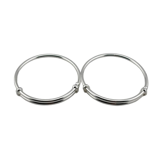 Kids Plain Silver Kada – 925 Sterling Simple Open Bracelet