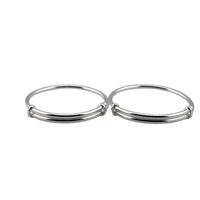 Load image into Gallery viewer, Kids Plain Silver Kada – 925 Sterling Silver Simple Open Bracelet Minimal Daily Wear (Pair)
