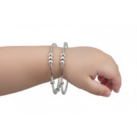 Load image into Gallery viewer, Kids Silver Faceted Bead Kada – 925 Sterling Silver Bracelet
