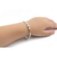 Load image into Gallery viewer, Kids Silver Heart Bead Kada Adjustable Baby Bangle
