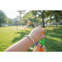 Load image into Gallery viewer, Kids Silver Heart Bead Kada Adjustable Baby Bangle
