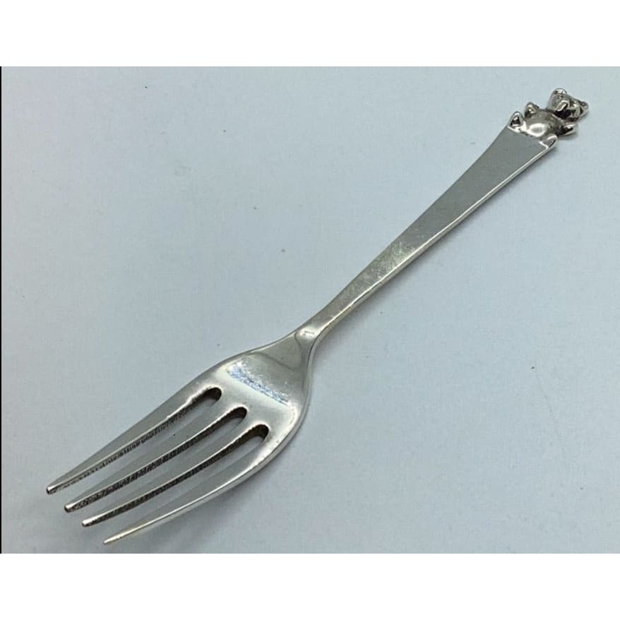 Kids Sterling Silver Teddy Bear Fork 13CM