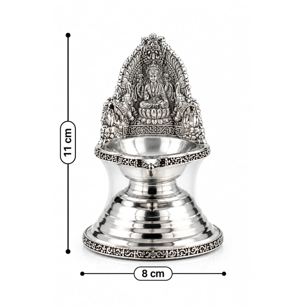 Large Sterling Silver Diya 132gm – Statement Lamp for Home