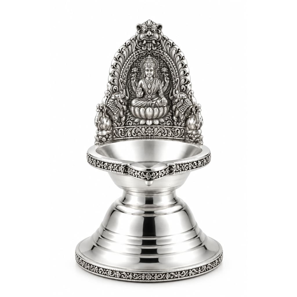 Large Sterling Silver Diya 132gm – Statement Lamp for Home