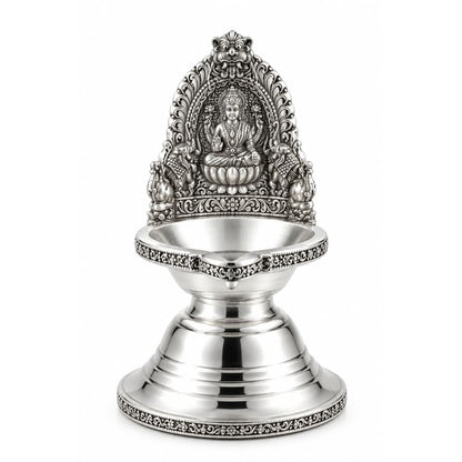 Large Sterling Silver Diya 132gm – Statement Lamp for Home