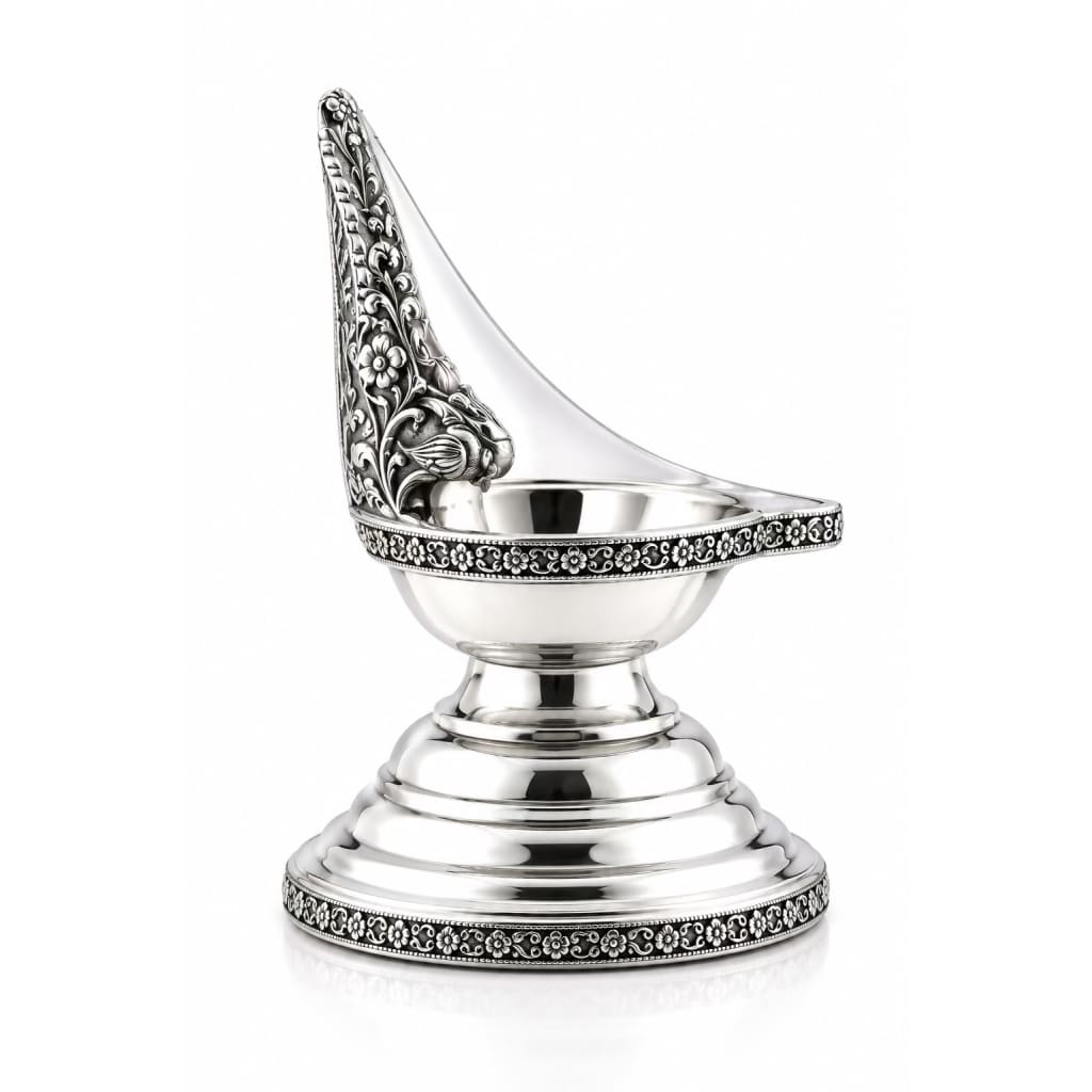 Large Sterling Silver Diya 132gm – Statement Lamp for Home