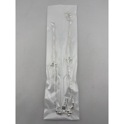 Leaf Charm Sleek Silver Anklet – 99.9% Pure Adjustable