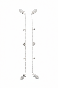 Load image into Gallery viewer, Leaf Charm Sleek Silver Anklet – 99.9% Pure Silver – Adjustable – 26.15 g

