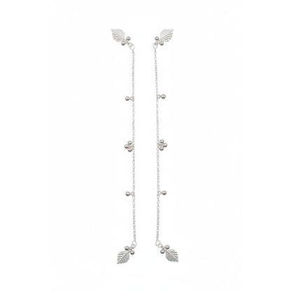 Leaf Charm Sleek Silver Anklet – 99.9% Pure Adjustable