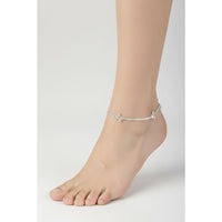 Load image into Gallery viewer, Leaf Charm Sleek Silver Anklet – 99.9% Pure Silver – Adjustable – 26.15 g
