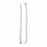 Load image into Gallery viewer, Linked Layer Chain Anklet – 925 Sterling Silver – Adjustable – 17g
