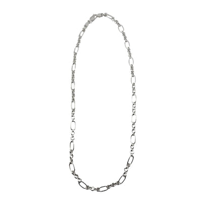 Long & Short Link Silver Chain in 925 Sterling | Fancy Oval
