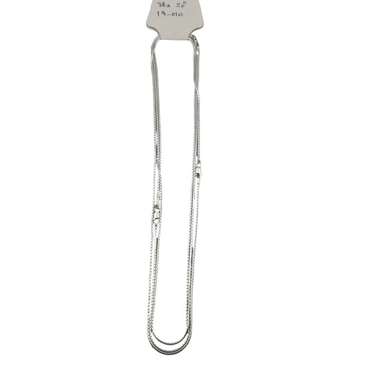 Micro Box Link Silver Chain 925 | Thin Structured Necklace