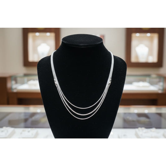 Micro Box Link Silver Chain 925 | Thin Structured Necklace
