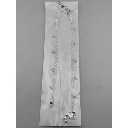 Mini Ghungroo Chain Anklet – 925 Sterling Silver Adjustable