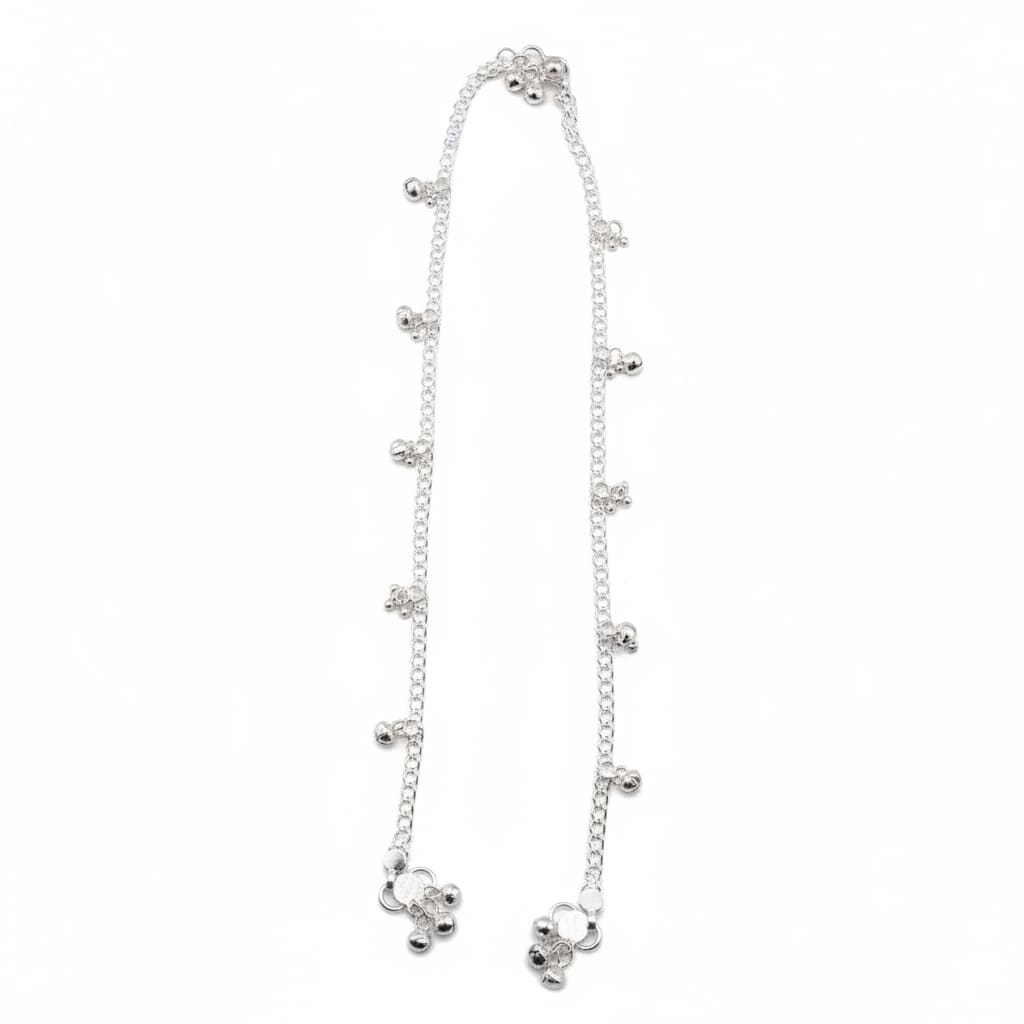Mini Ghungroo Chain Anklet – 925 Sterling Silver Adjustable
