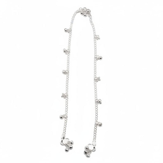 Mini Ghungroo Chain Anklet – 925 Sterling Silver Adjustable