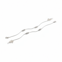 Load image into Gallery viewer, Minimal Bead Flow Silver Anklet – 99.9% Pure Silver – Adjustable – 13.37 g
