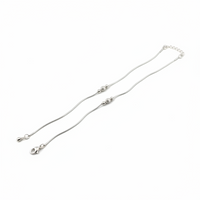 Load image into Gallery viewer, Minimal Bead Silver Anklet – 925 Sterling Silver – Single Accent Design – Adjustable – 10.18 g

