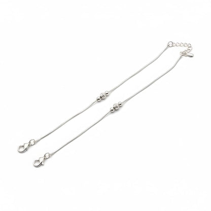 Minimal Bead Silver Anklet – 99.9% Pure Weight:7g