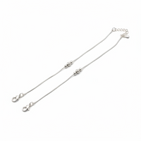 Load image into Gallery viewer, Minimal Bead Silver Anklet – 99.9% Pure Silver – Weight:7g
