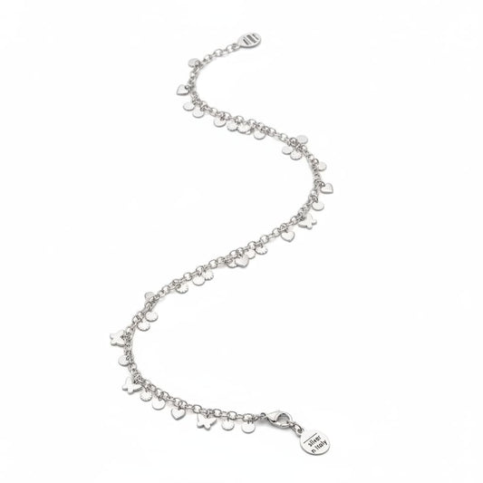Multi Charm Anklet – 925 Sterling Silver Heart Butterfly