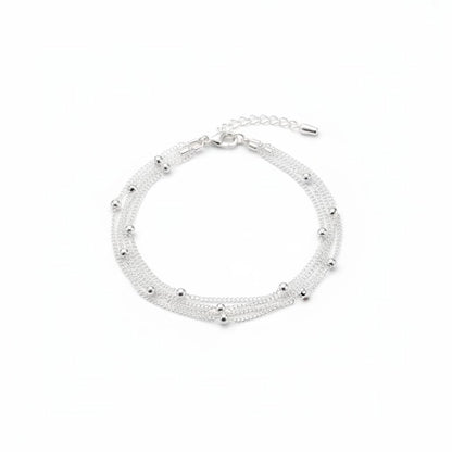 Multi-Layer Chain Anklet – 925 Sterling Silver Adjustable