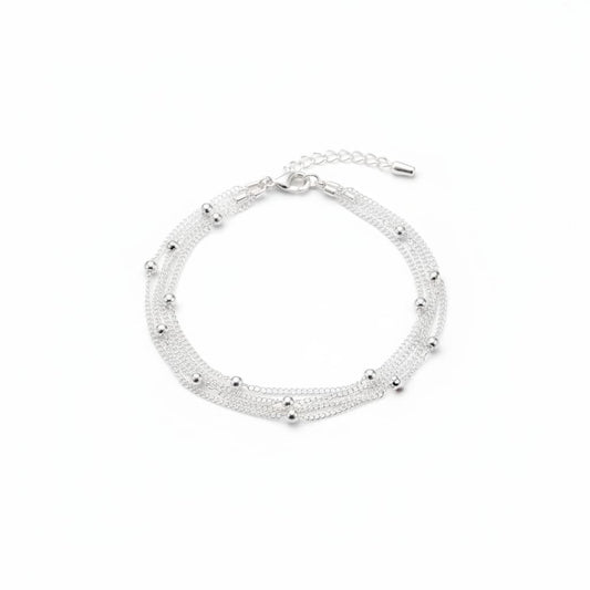 Multi-Layer Chain Anklet – 925 Sterling Silver Adjustable