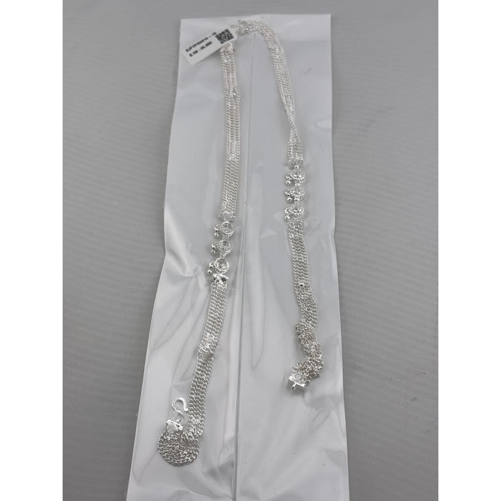 Multi-Layer Mesh Silver Anklet – 99.9% Pure Adjustable