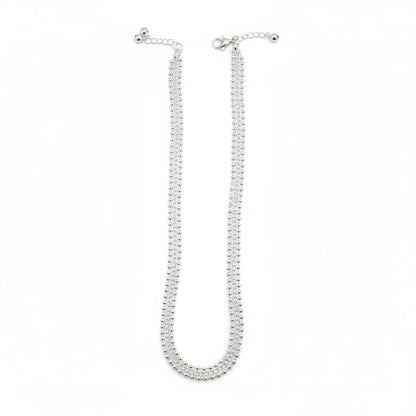Multi Layer Silver Anklet – 99.9% Pure Beaded Chain Design