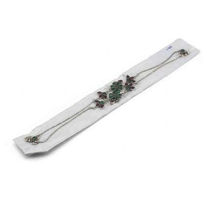 Multicolor Floral Statement Anklet – 925 Sterling Silver