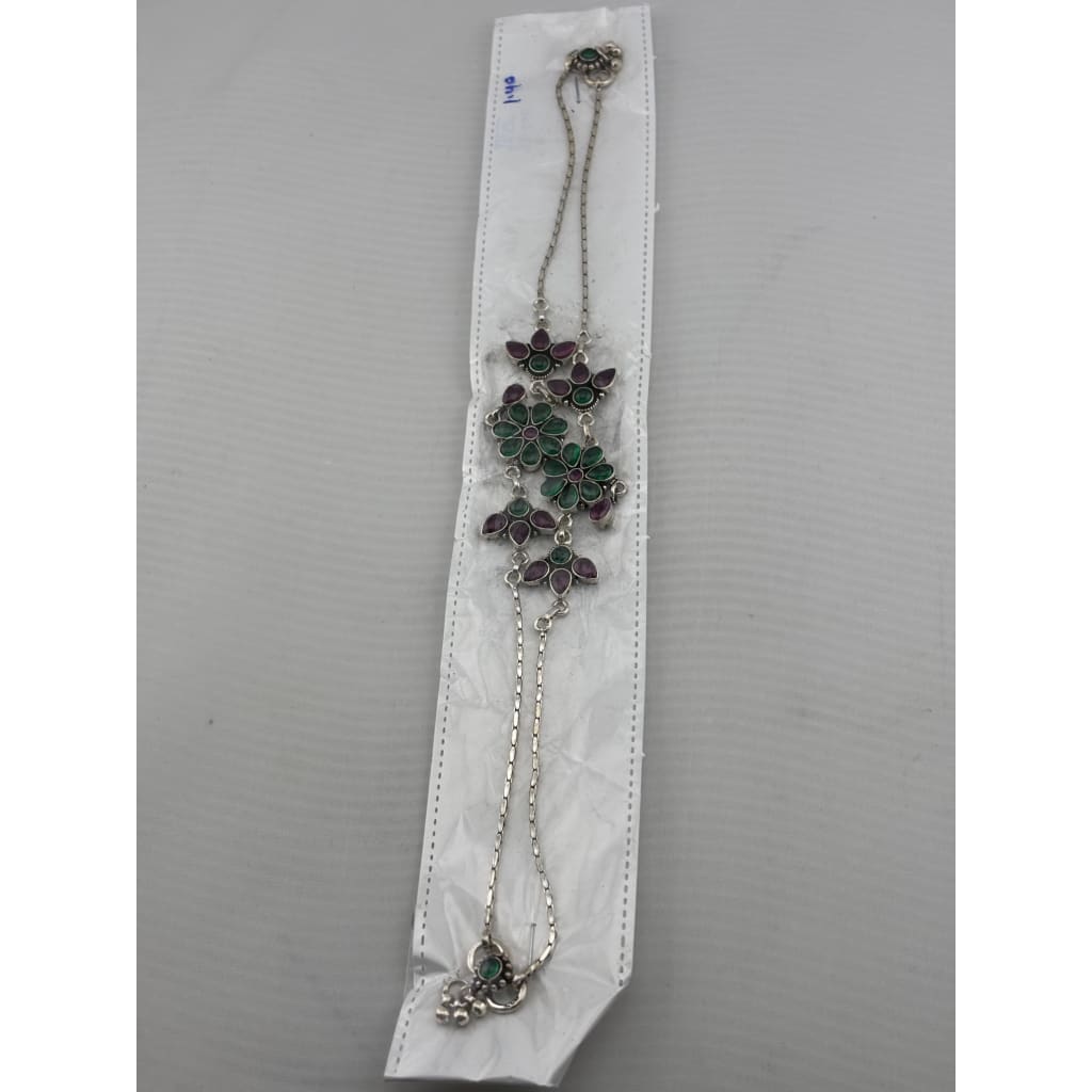 Multicolor Floral Statement Anklet – 925 Sterling Silver