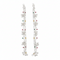Load image into Gallery viewer, Navratna Bell Layered Silver Anklet – 99.9% Pure Silver – Adjustable – 53.19 g
