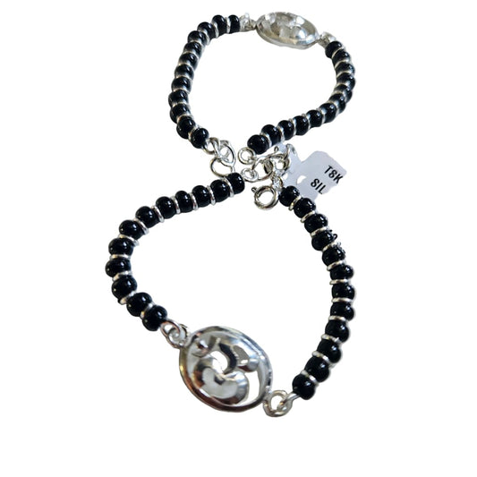 OM Sterling Silver Adjustable Nazariya Bracelet for Kids