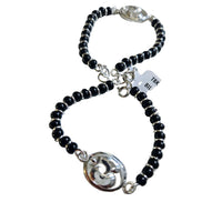 Load image into Gallery viewer, OM Sterling Silver Adjustable Nazariya Bracelet for Kids (0 – 1 years)
