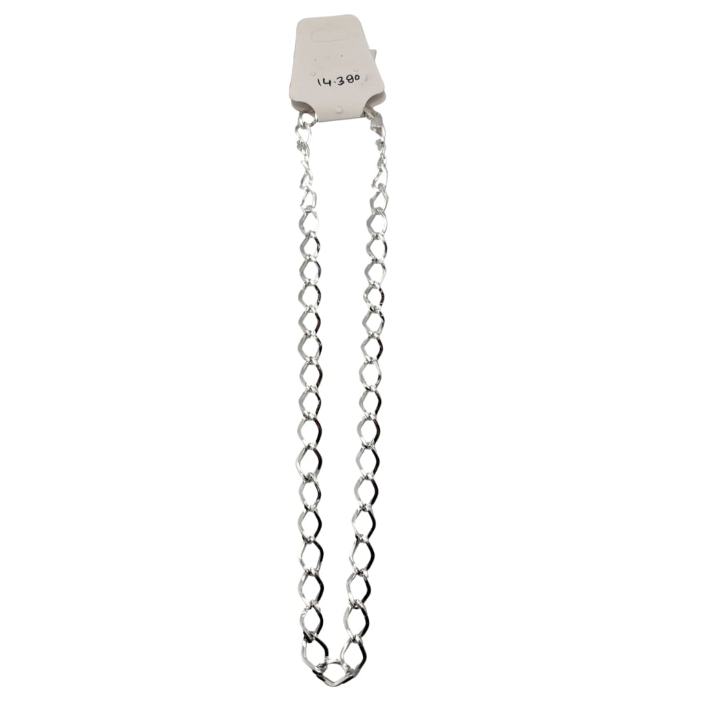 Open Curb Silver Chain in 925 Sterling | Diamond-Shaped