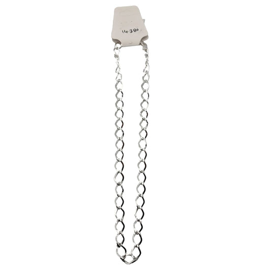 Open Curb Silver Chain in 925 Sterling | Diamond-Shaped