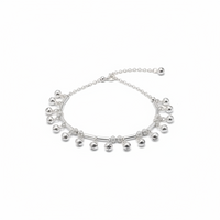 Load image into Gallery viewer, Ornate Bar Bead Silver Anklet – 99.9% Pure Silver – Weight:24g
