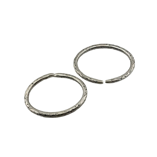 silver Oxidised Kada Anklet (Pair) – 925 Sterling Engraved